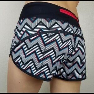 Lululemon 2014 Seawheeze Speed Shorts 3D Chevron Running Shorts